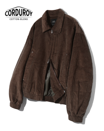 2WAY CROPPED CORDUROY DRIZZLER JACKET_BROWN